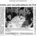 Premier article dans la presse (Ouest-France le 20/09/10)