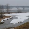 Loire, quai des Augustins, ile neigeuse