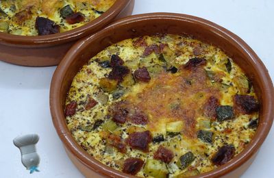 Clafoutis à la courgette et au chorizo