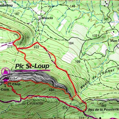 Pic Saint Loup par la crête est.