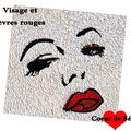 Visage et lèvres rouges 