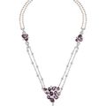 Chaumet – Necklace in platinum, diamonds, diamond beads and cultured pearls, set with violet and blue-green spinels.