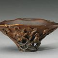 A rhinoceros horn libation cup. 17th/18th Century