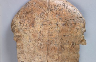 Tortoise plastron with divination, Shang dynasty, Bronze Age, Yin Ruins, 127 Xiaotun Ash Pit, Anyang County, Henan Province