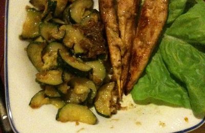 Aiguillettes de poulet et ses courgettes au parmesan