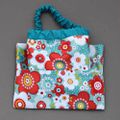 Serviette de table enfants cou élastiqué Fleurs et sa pochette assortie - Lilooka