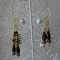 Boucles d'oreilles perles miracles ou perles magiques et perles en métal doré