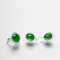 A Jadeite and Diamond Ring and Earring Suite