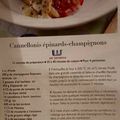 Cannellonis épinards - champignons