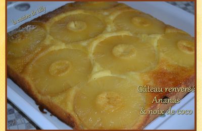 Gâteau renversé à l'ananas et noix de coco