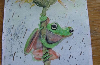 Grenouille et fleur