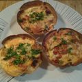 Tartelettes de tortilla au poulet, poivron et guacamole 