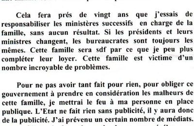 LE DOCUMENT QUI AVAIT ETE LA CAUSE DE L'INTERVENTION DES POMPIERS PUIS DE MON INTERNEMENT