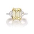 Fancy Light Yellow Diamond and Diamond Ring