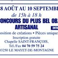 19ème CONCOURS DU PLUS BEL OBJET-au MAYET DE MONTAGNE