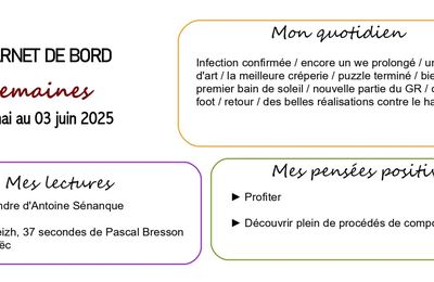 Carnet de bord du 28 mai au 03 juin 2025