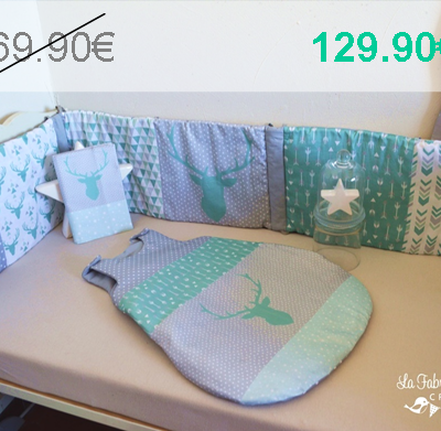 SOLDES ! Collection linge lit bébé scandinave cerf formes géométriques