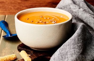 Soupe de butternut et patate douce au Vitamix