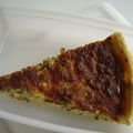 quiche à la courgette, basilic, pécorino romano,