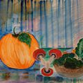 Composition d'automne à l'aquarelle