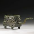 An archaic bronze brazier, Han dynasty (206 BC-220 AD)