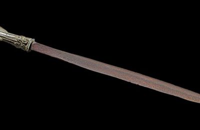 Short sword with iron blade and bronze handle, Vietnam, Cham, 8th century A.D.