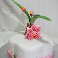 Gâteau Orchidées Roses