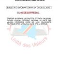 BULLETIN D’INFORMATION N° 14 DU 29.01.2020 