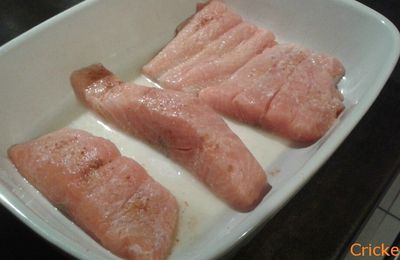 Pavé de saumon au piment d'espelette en cuisson basse température