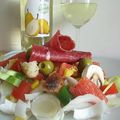 Salade d'endives au pamplemousse et vin fruité