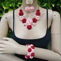 ♥ LULU ♥ Parure collier / boucles / bracelet / broche