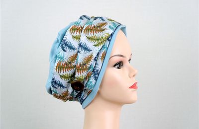 C'est l'automne : bonnet en jersey bleu, bandeau