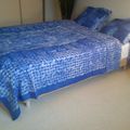 linge de lit:fond bleu