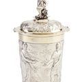 Grande timbale et son couvercle en argent et vermeil d'epoque baroque, par Heinrich Mannlich, Augsbourg, 1673-1674