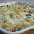 Gratin de pâtes courgettes mozarella