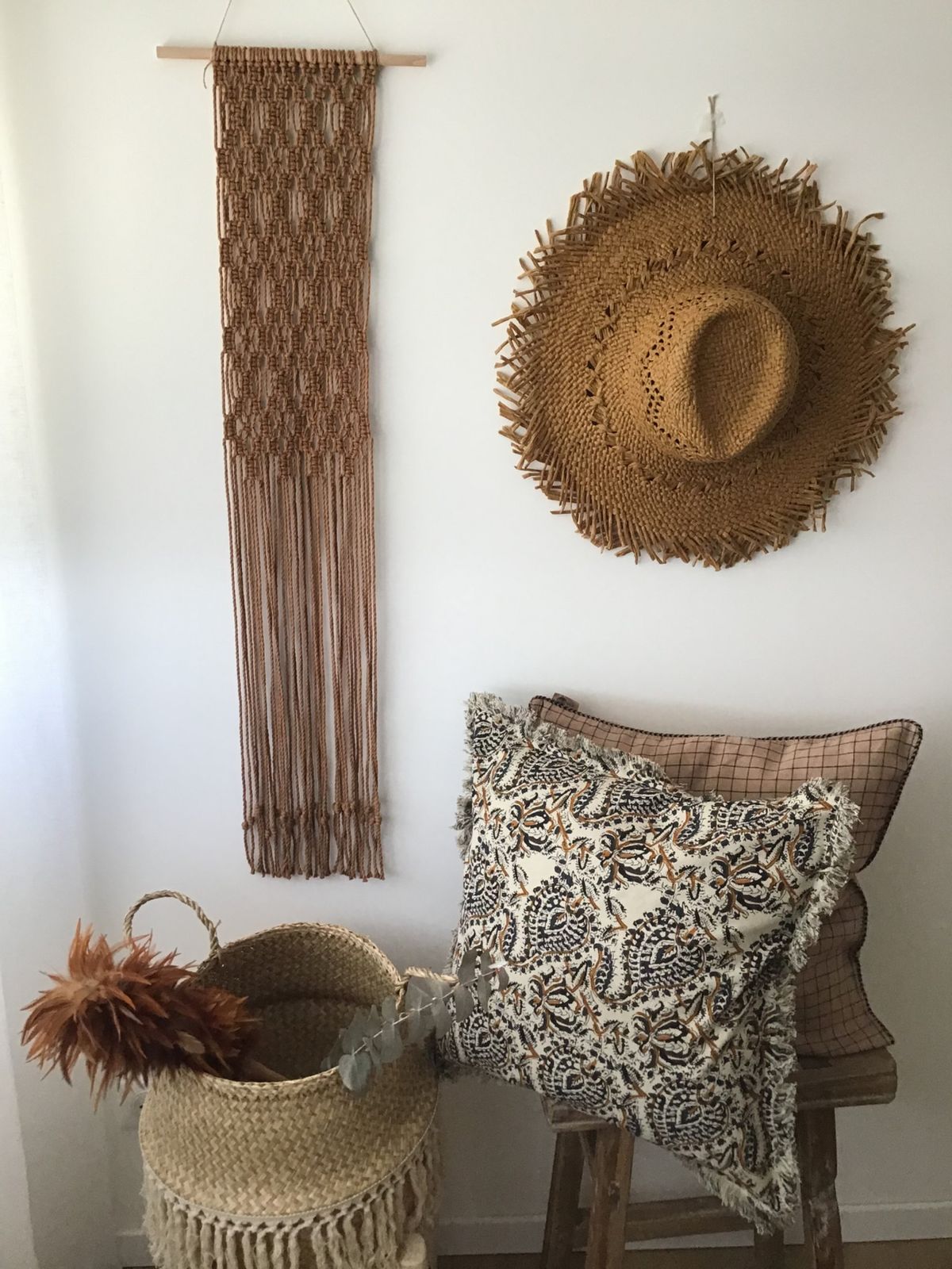 Macramé mural n° 5 Indra caramel
