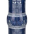 Chinese blue and white porcelain beaker vase, Kangxi period