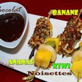 Brochettes de fruits au chocolat