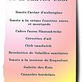 Tournoi du 21 Janvier : le menu