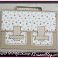 Mini-album cartable beige à pois