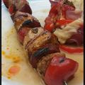 Brochettes de poulet au chorizo