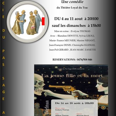 Prochainement pendant le Royal Festival de Theâtre de Spa ETC PROD et la Cie vous propose 2 pièces sinon rien 