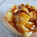 Coupe pommes vanille, sauce caramel beurre salé