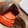 Dôme de mousse au chocolat, Cœur brownie sur son croustillant Pralinoise