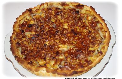 TARTE AUX POMMES CARAMELISEES ET NOIX