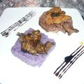 Tournedos de cerf et son foie gras poêlé, et son écrasée de vitelottes aux champignons.