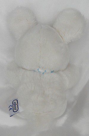 Doudou Peluche Souris Vintage Blanc Et Rose Ajena