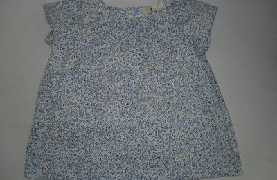 Blouse "fleur bleue" 