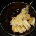 Bananes au chocolat fondu