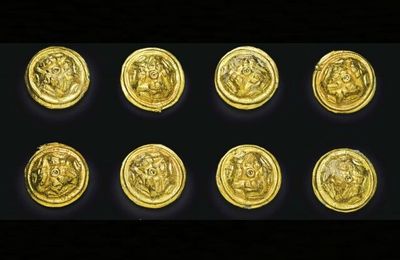 Eight Sarmatian gold phalerae, circa 1st century B.C.-2nd century A.D.